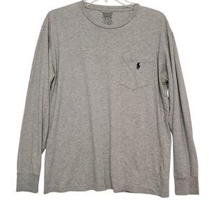 Polo Ralph Lauren Men's Long Sleeve Crew Neck Grey Pullover, Size Small